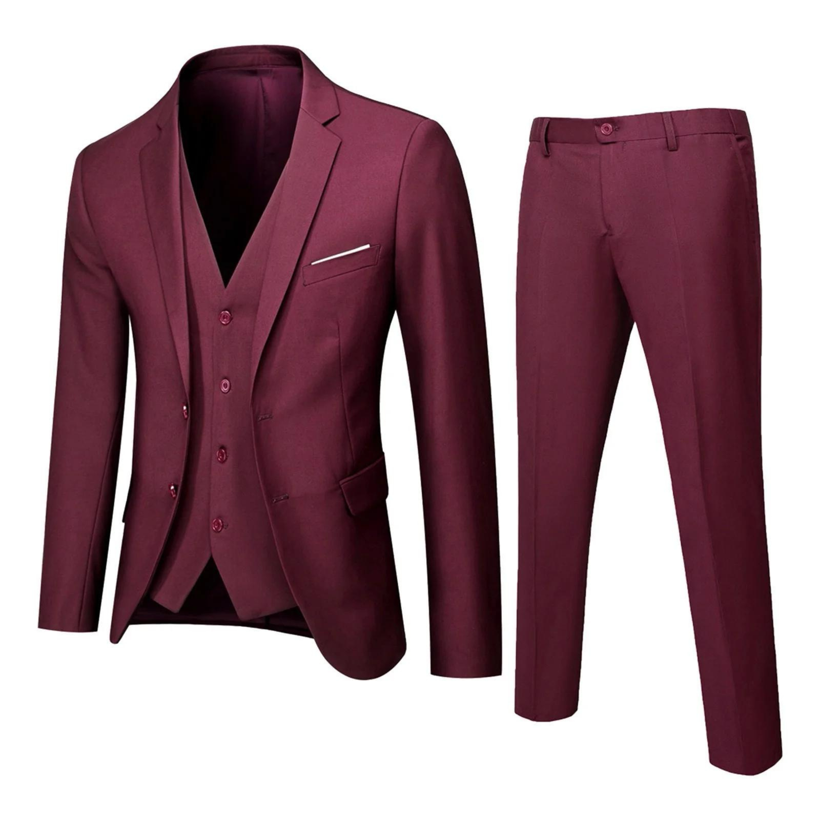 Men's Slim Fit 3-Piece Suit Set