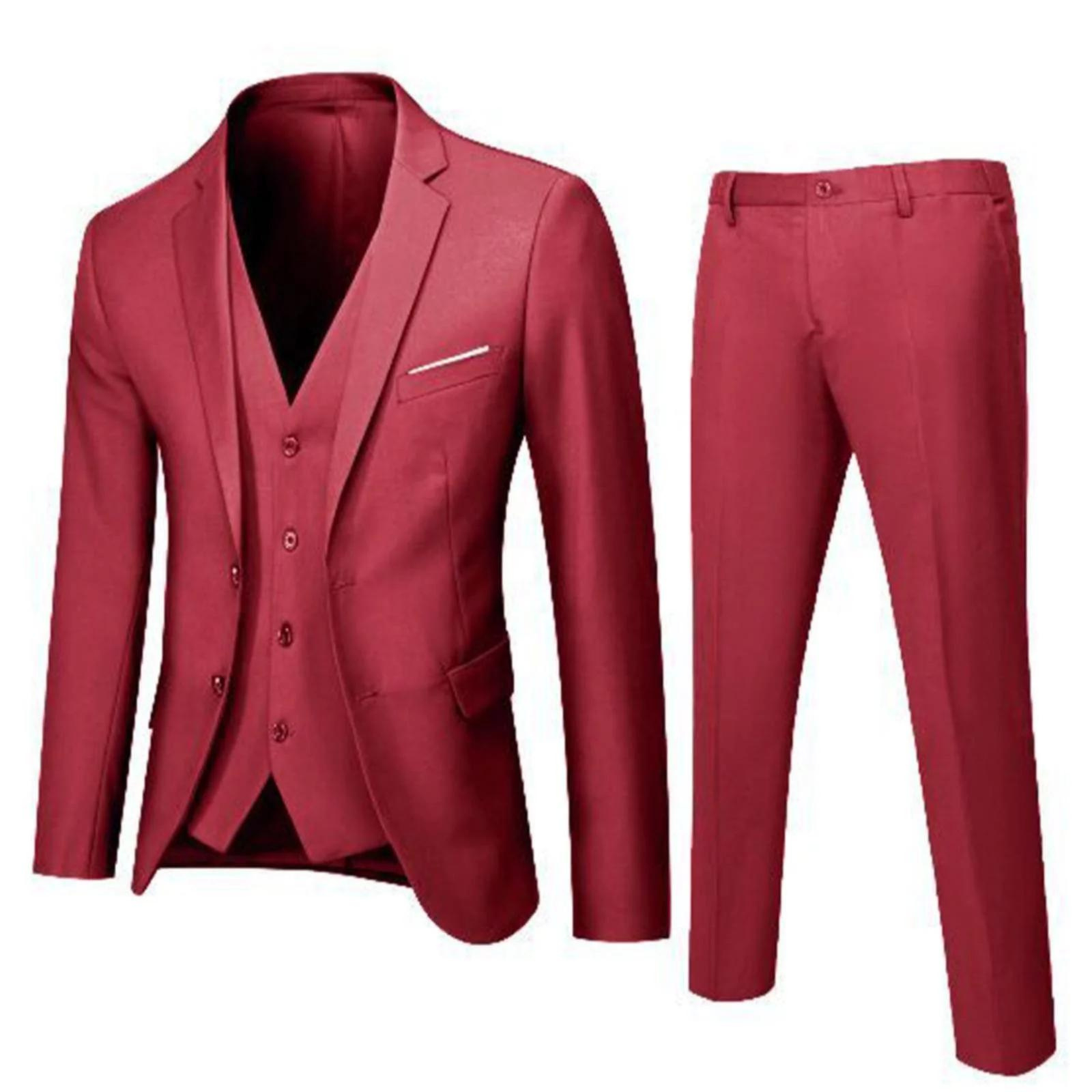 Men's Slim Fit 3-Piece Suit Set