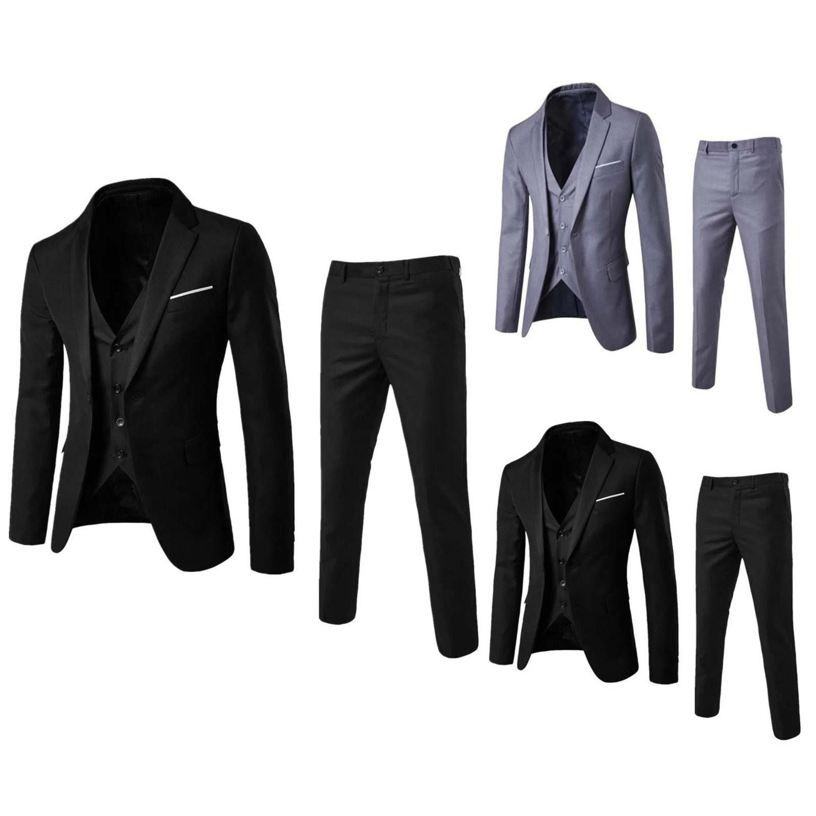 Men's Slim Fit 3-Piece Suit Set