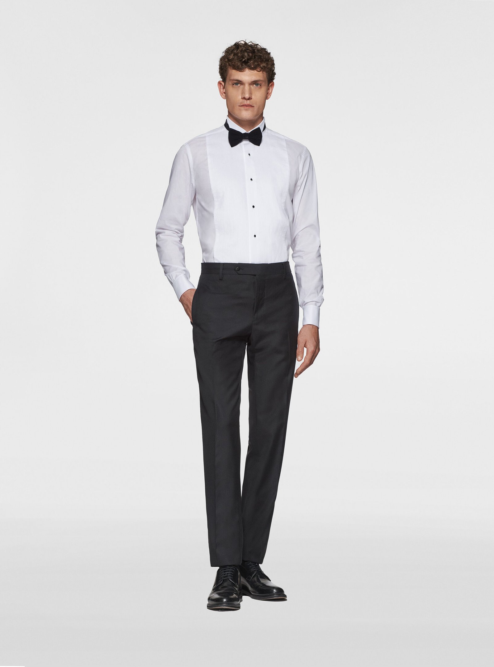 Stretch poplin diplomatic smoking shirt