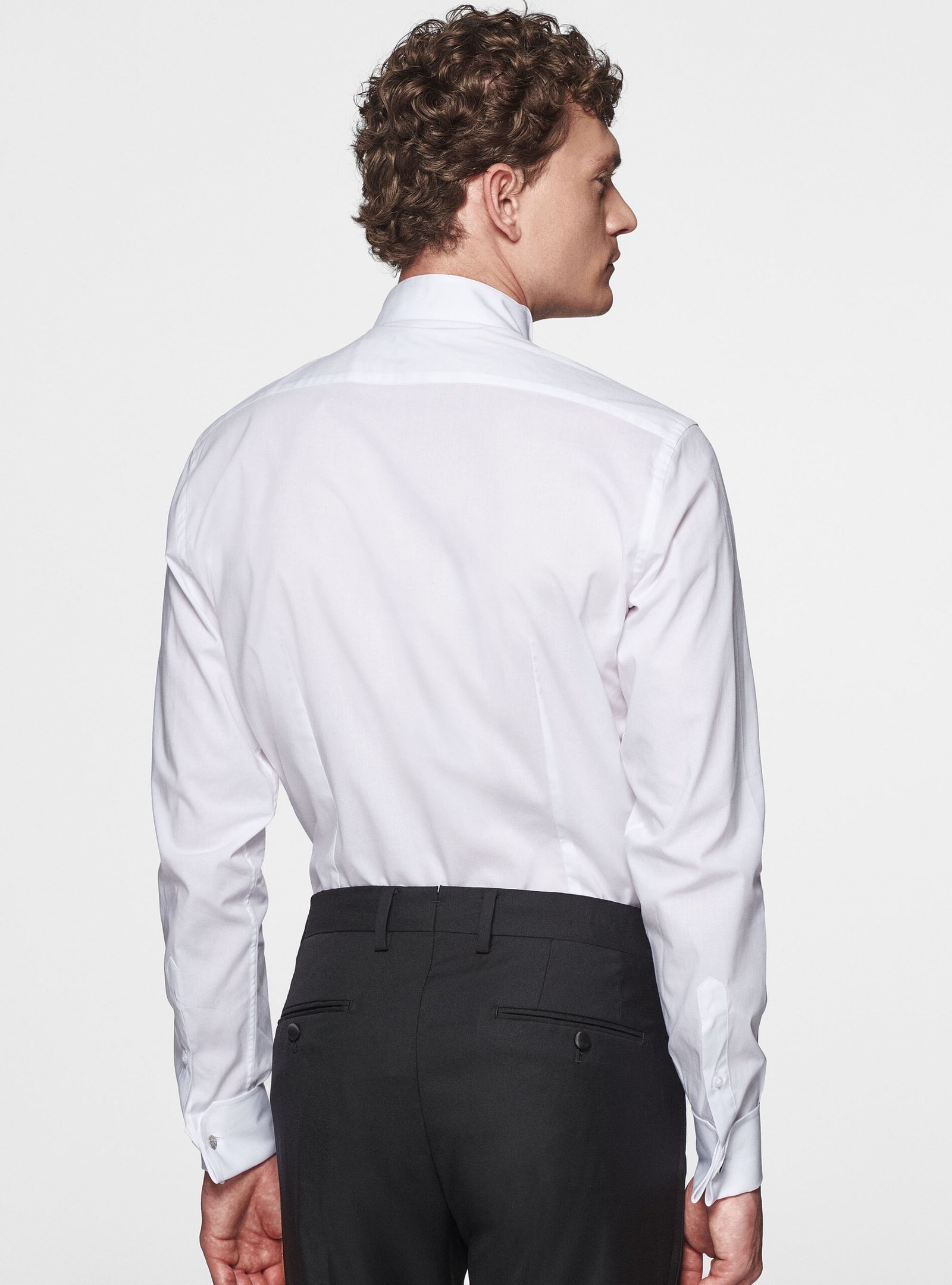 Stretch poplin diplomatic smoking shirt