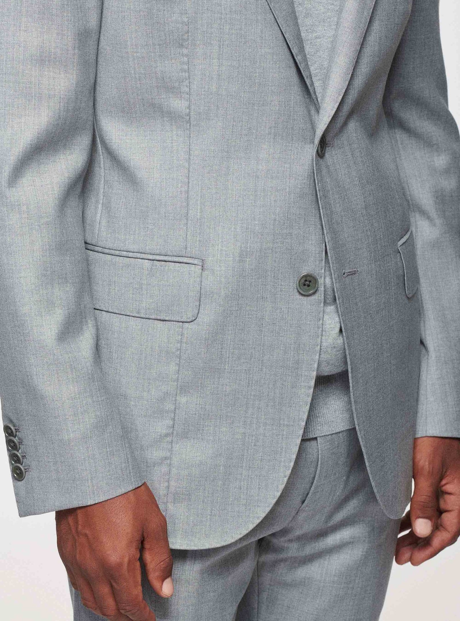 Light gray suit in 110s pure superfine wool
