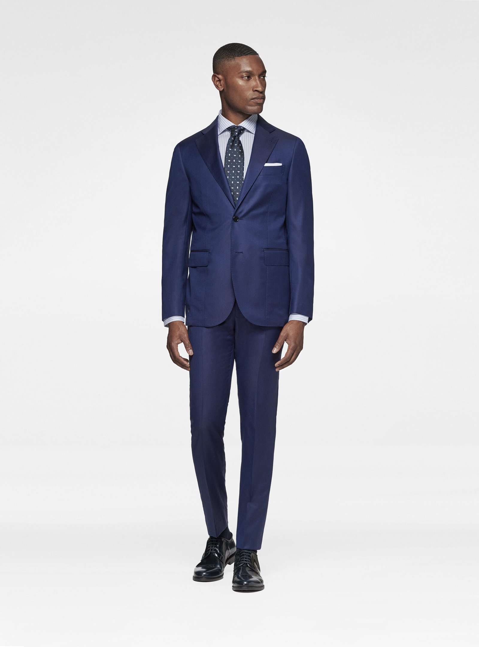 Light gray suit in 110s pure superfine wool