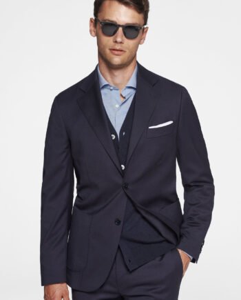 Navy blue suit in pure wool Reda