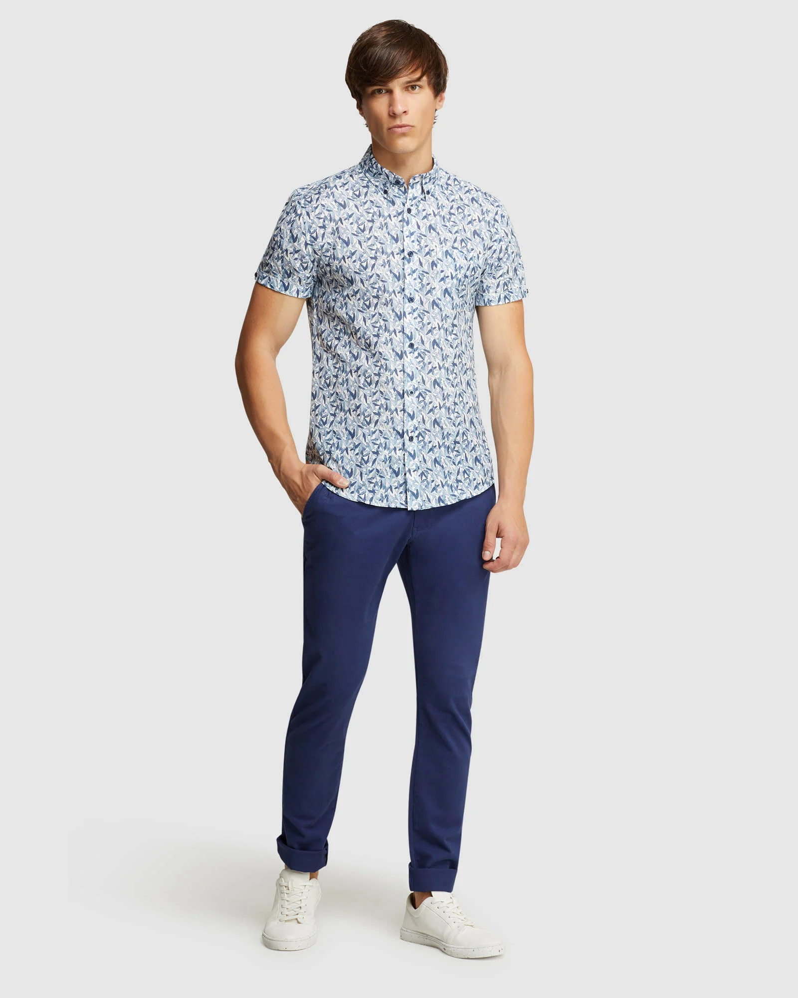 Tottenham Linen Cotton Print Short Sleeve Shirt