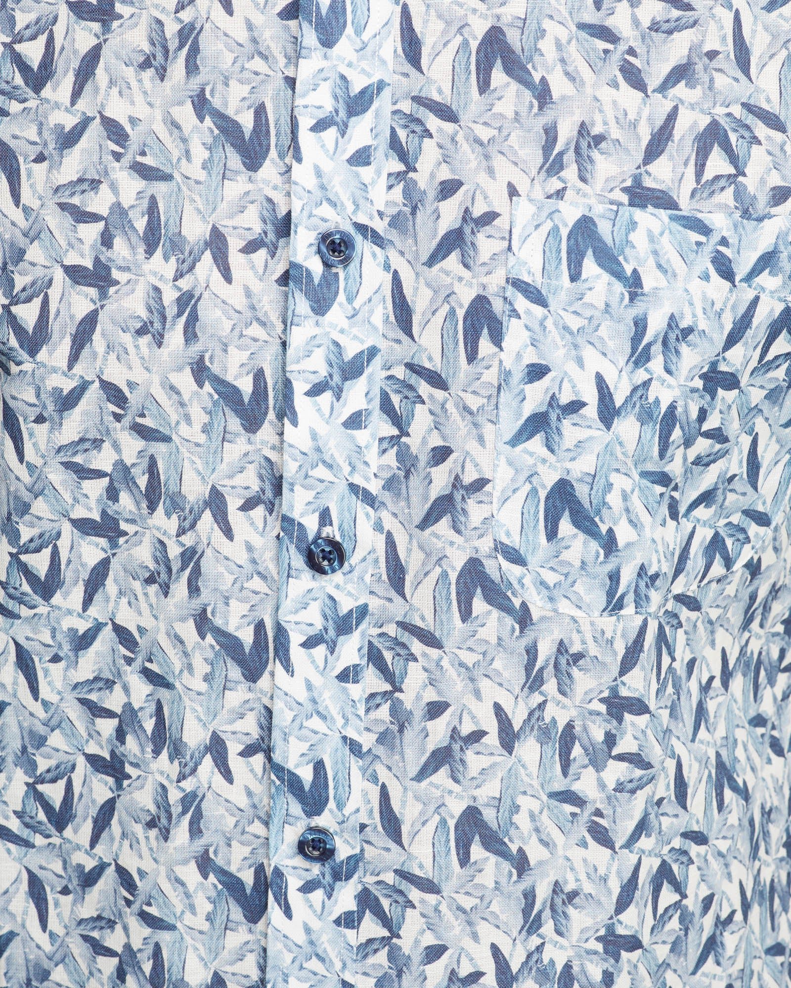 Tottenham Linen Cotton Print Short Sleeve Shirt