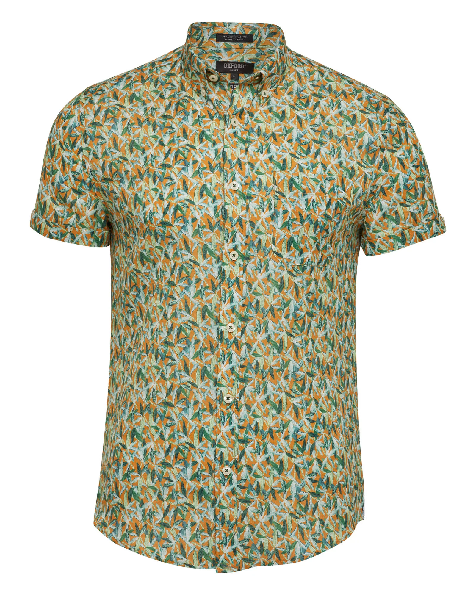 Tottenham Linen Cotton Print Short Sleeve Shirt