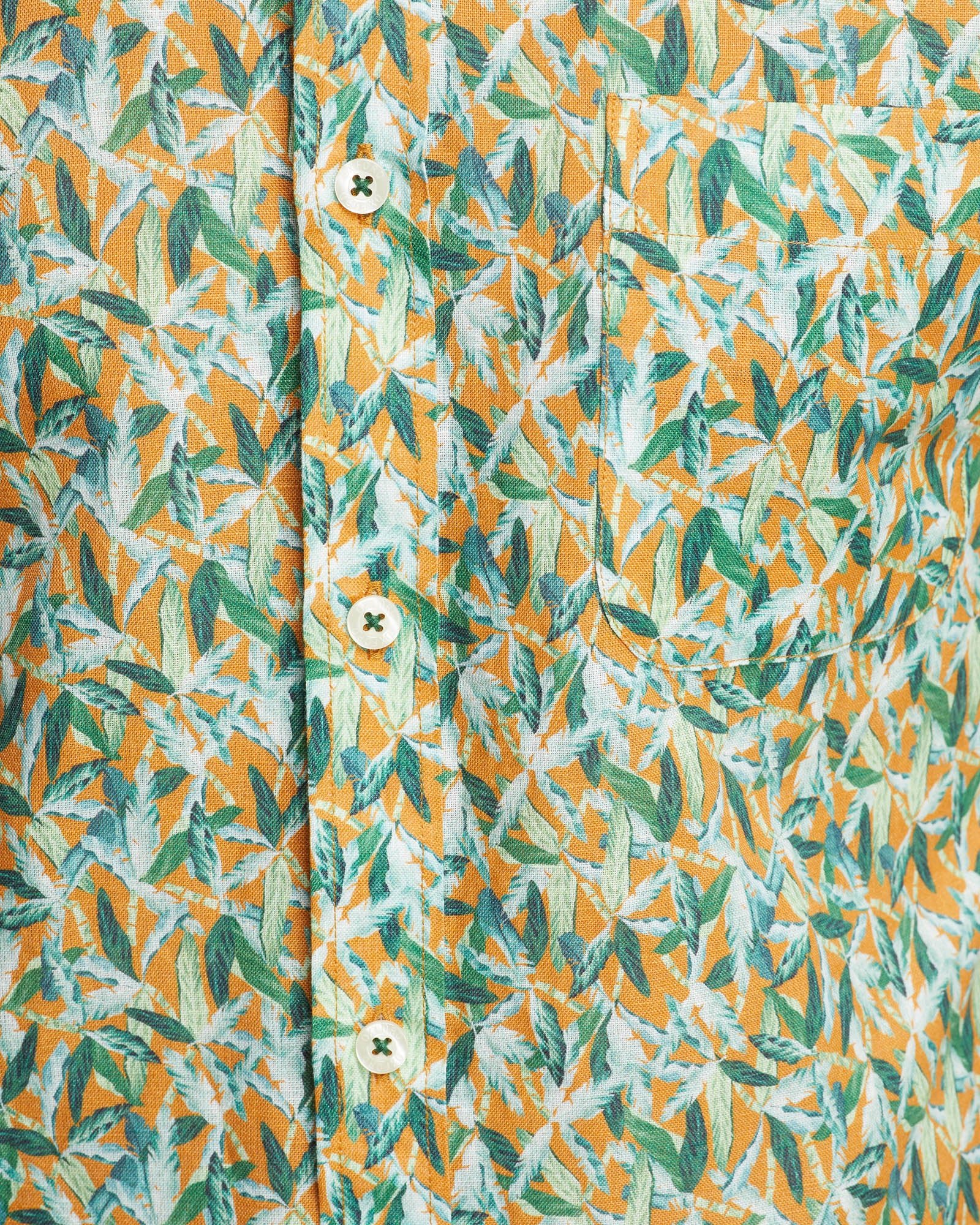Tottenham Linen Cotton Print Short Sleeve Shirt